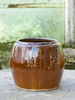 Glaserede Krukker|Mellem^PLANT Berit krukken, brun ø 22 cm