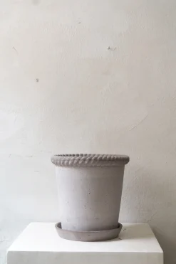 Terrakotta-Krukker|Stor^PLANT Emilia krukke, raw grey