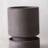 Terrakotta-Krukker^PLANT Hoff krukke, raw grey + raw grey underskål, gulvkrukke