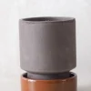Terrakotta-Krukker|Stor^PLANT Hoff krukke, raw grey + rust underskål, gulvkrukke