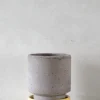 Terrakotta-Krukker|Hoff Krukke Serien^PLANT Hoff krukke, raw grey + Yellow underskål