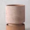 Terrakotta-Krukker|Stor^PLANT Hoff krukke, raw rosa + raw rosa underskål, gulvkrukke