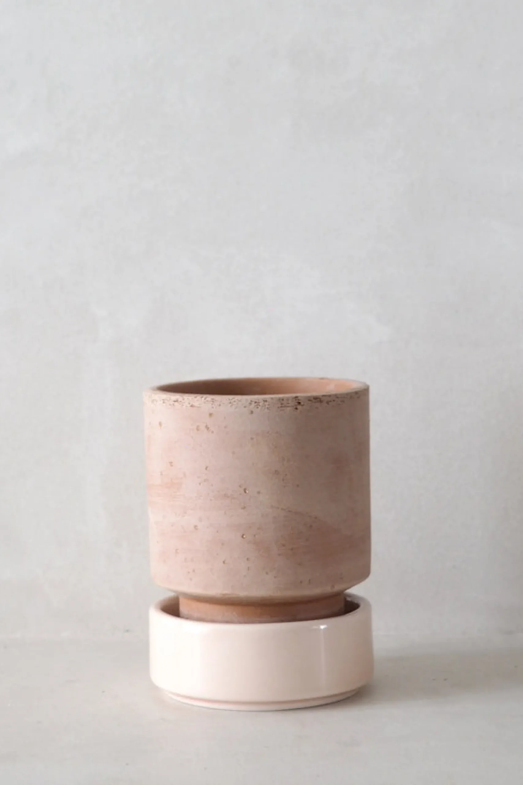 Terrakotta-Krukker|Hoff Krukke Serien^PLANT Hoff krukke, raw rosa + rosa underskål