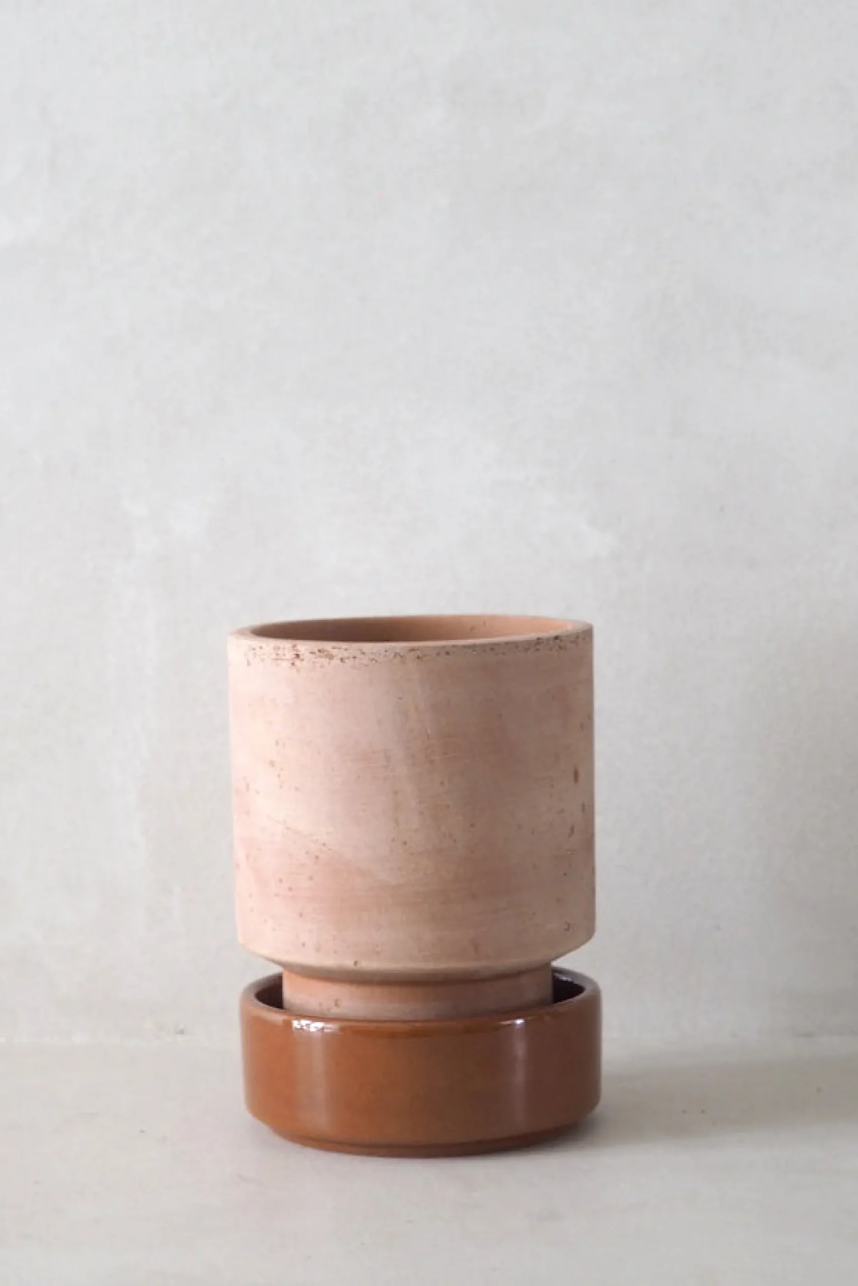 Terrakotta-Krukker|Hoff Krukke Serien^PLANT Hoff krukke, raw rosa + rust underskål