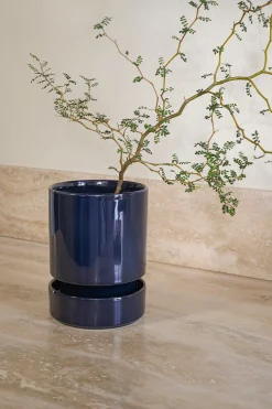 Underskåle|Hoff Krukke Serien^PLANT Hoff underskål, glaseret Sapphire Blue