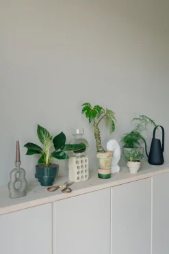 Håndlavede Krukker|Glaserede Krukker^PLANT Stabel krukke, mørkegrøn